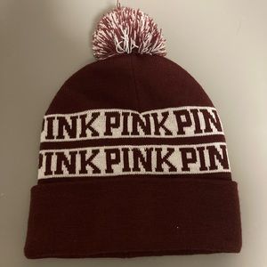 Pink Burgundy Ball Beanie Victoria’s Secret